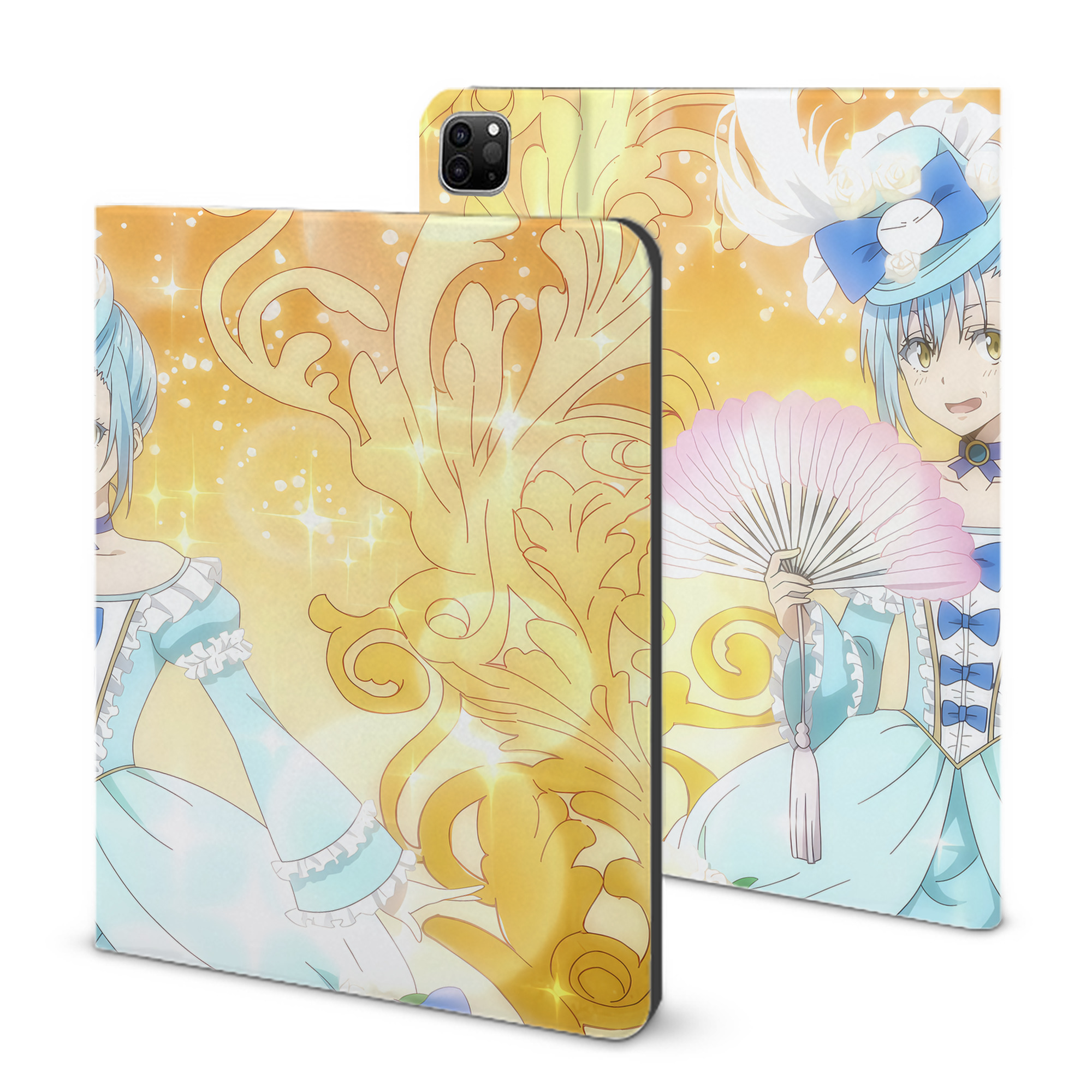 （画像用） 転スラ Regarding Reincarnated to Slime IPad ケース ブック型 PUレザー TPU 耐衝撃 軽量 薄型 ペン収納なし 全面保護 IPad 各モデル対応